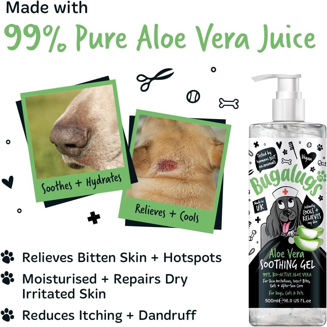 Curated visual reference: Bugalugs Aloe Vera Gel For Dogs Cats Soothing Itchy Skin Photo Inspiration