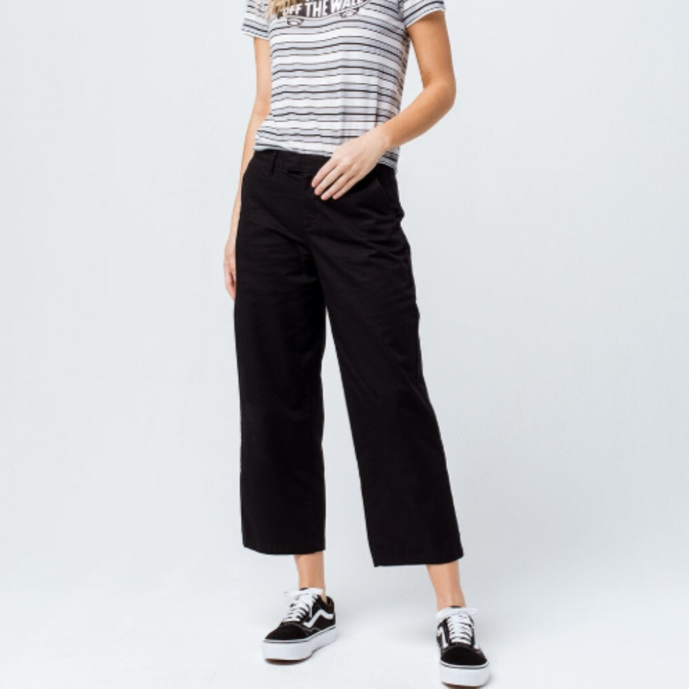 NWT VANS Black Authentic Wide Leg Chino Pants Women's Size 1