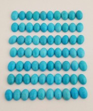 10 Oval Shaped Natural Arizona Turquoise Cabochons 5x7mm