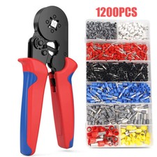 1200Pcs AWG 23-7 Self-Adjustable Ferrel Crimper Kit Ferrule Crimping Tool Kit