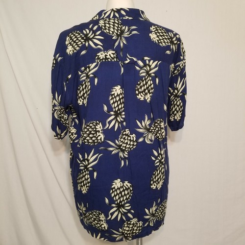 Basic Editions Men's XLarge Hawaiian Tropical Caribbean Shirt Pineapples - Picture 3 of 4