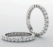 Platinum 1.30 carat Round Diamond Band Wedding Ring Size 7, F-G color VS