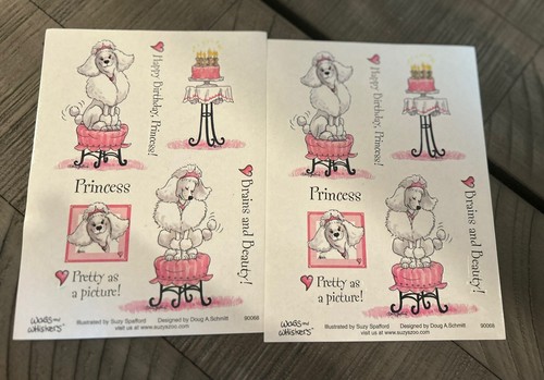 Suzy's Zoo Stickers: 2 Sheets Poodle Wags & Whiskers By Suzy Spafford - Picture 2 of 3