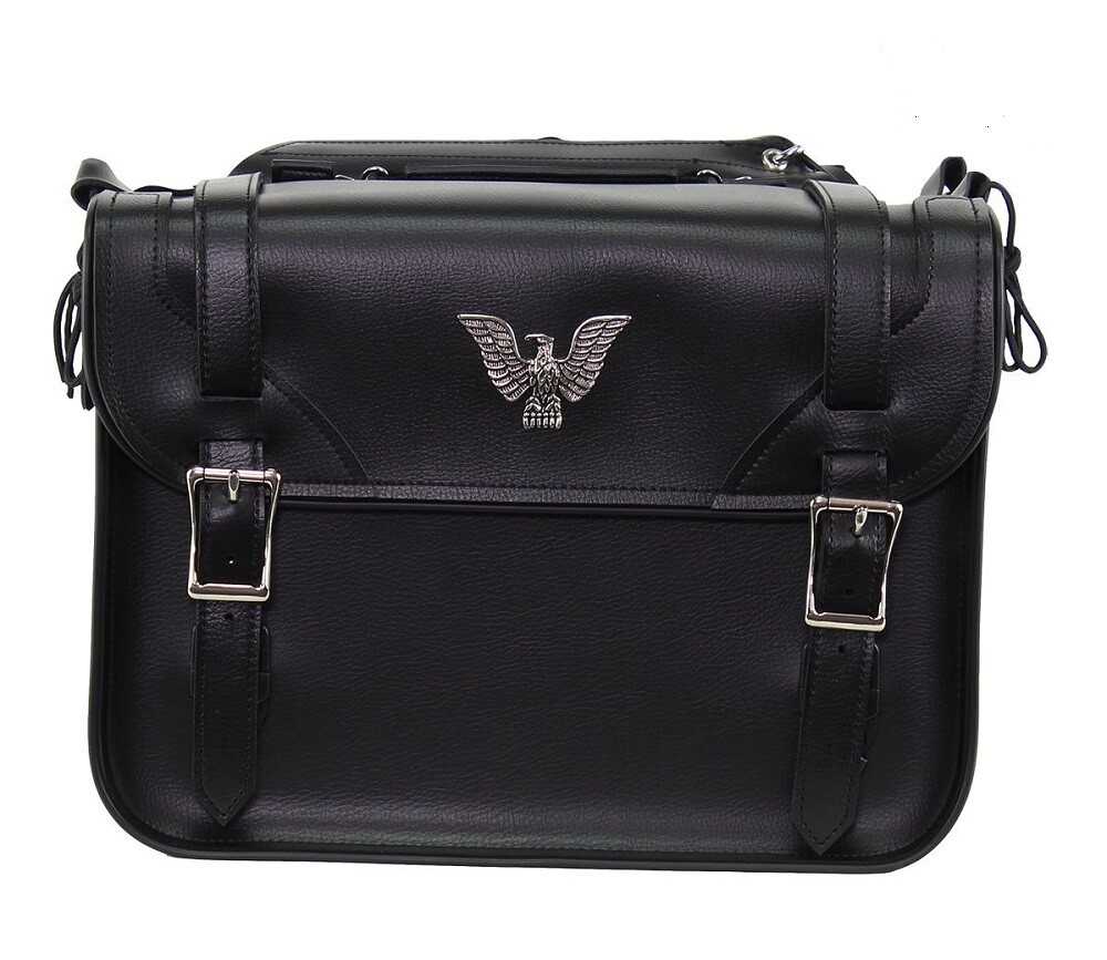 Motorcycle Saddlebags With Eagle EmblemUniversal FitThrow Over Bags