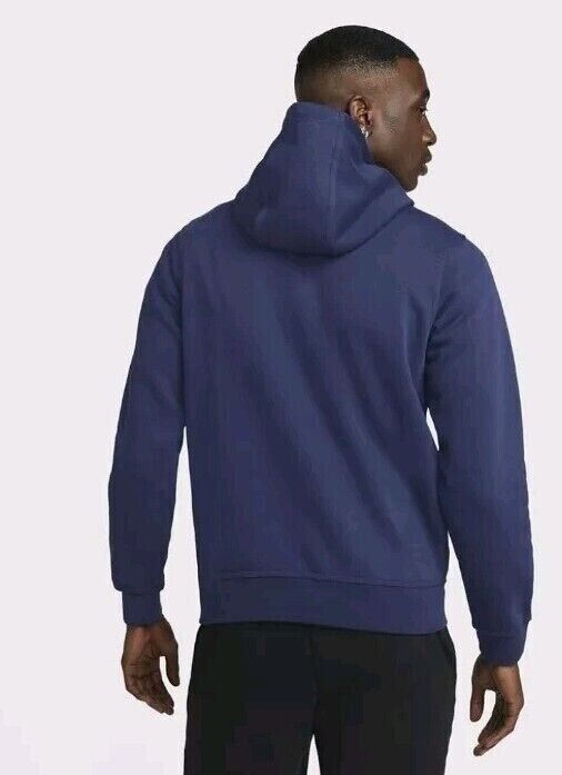 Mens Nike Sportswear Club Fleece Solo Swoosh Hoodie Navy Mens Nike Sportswear Club Fleece Solo Swoosh Hoodie Navy