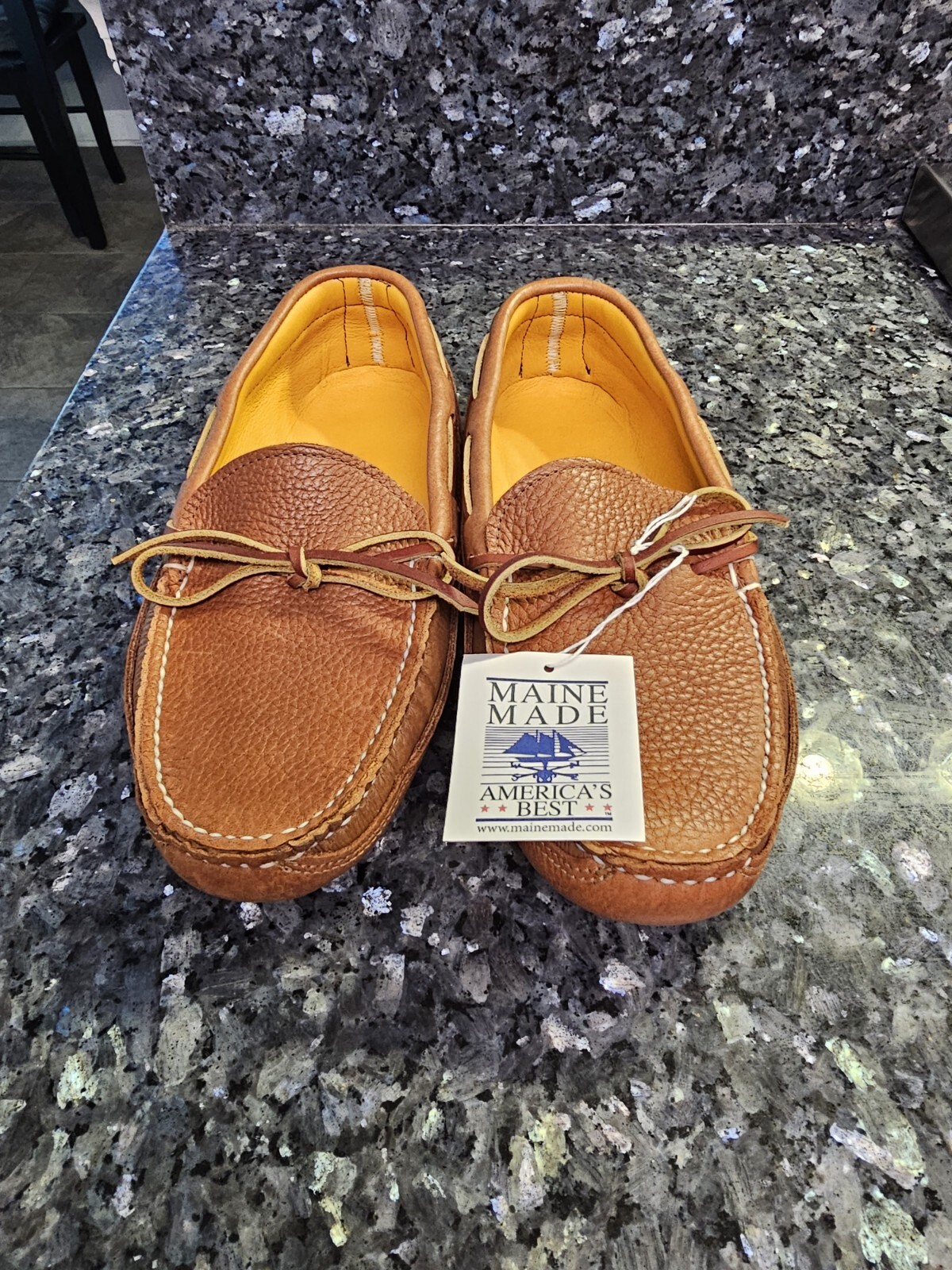 Townview Leather MOCCASINS Men. Double Sole. Bullhide. Made In Maine