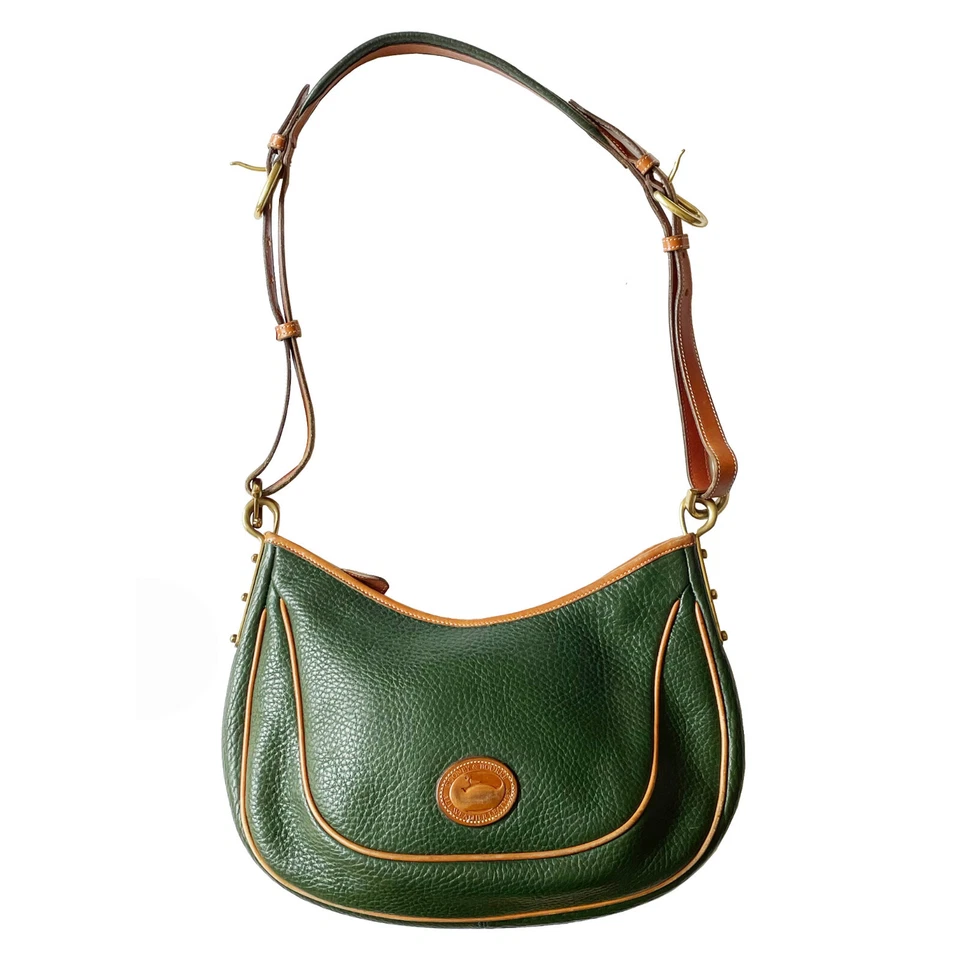 DOONEY & BOURKE Vintage Hobo Shoulder Bag All Weather Pebbled Leather Green USA