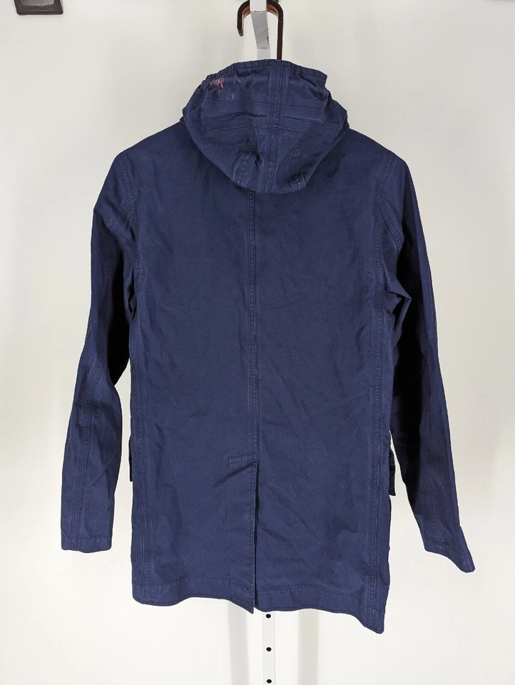 Jack Spade New YorkBonded Seam Rain Resistant Trench Hood Jacket Blue Wax Cotton - Image 4 of 4