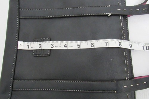 Bolso de mano Liz Claiborne de cuero sintético Y2K negro vintage - Imagen 7 de 10