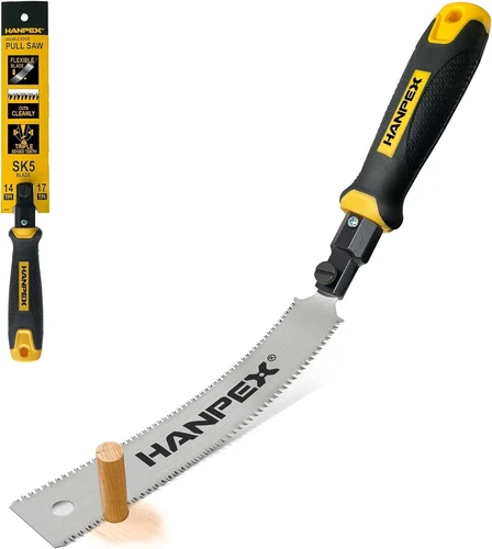 Mini Japanese Hand Saw 7" Double Edge Pull Saw SK5 Flush Cut Woodworking Hand...
