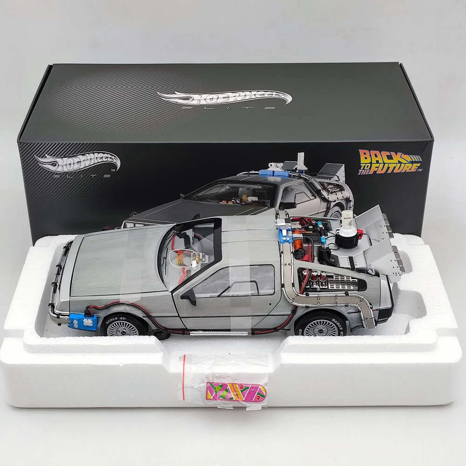 1:18 Hot Wheels Elite Back To The Future Time Machine Delorean BCJ97 Diecast US - Image 2 of 4