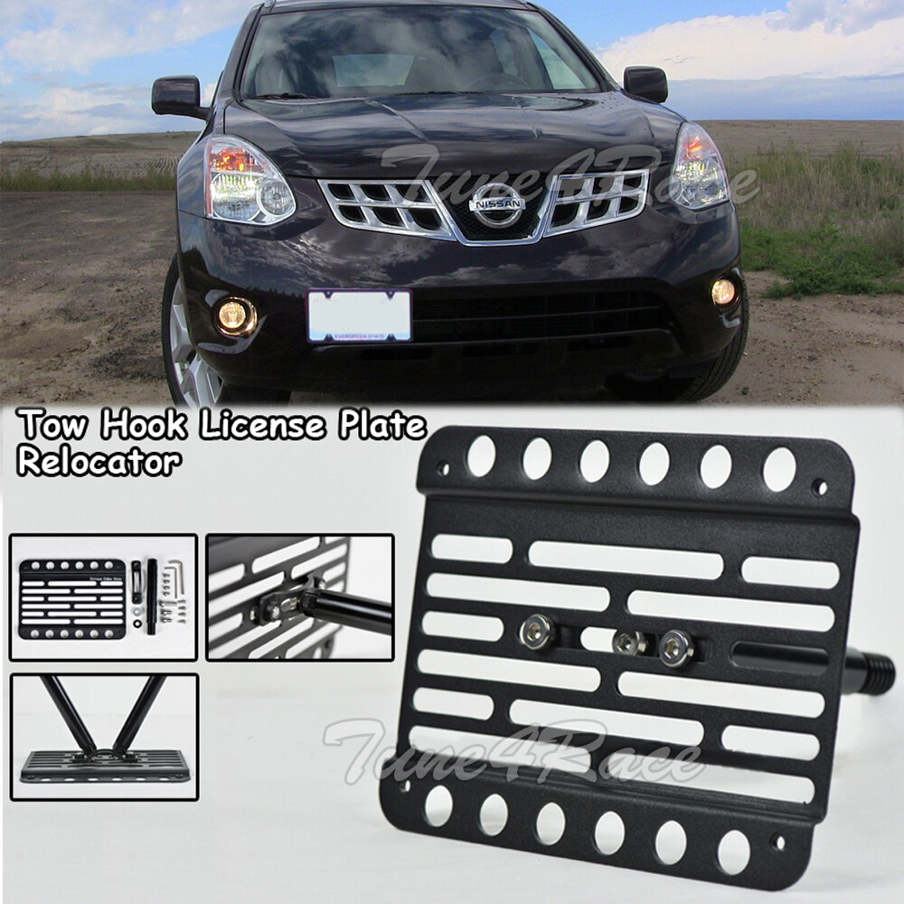 For 07-13 Nissan Rogue Front Bumper Tow Hook License Plate Bracket