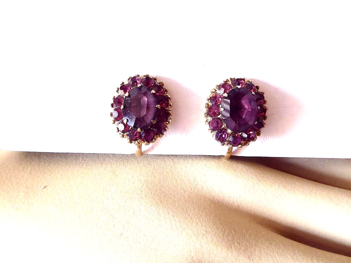 Amethyst earrings deals ebay