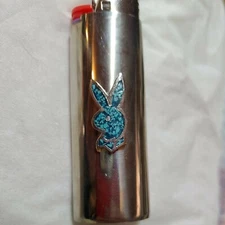 Vtg Lighter Case Playboy Bunny Sleeve Turquoise Western Cover Holder fits Bic 