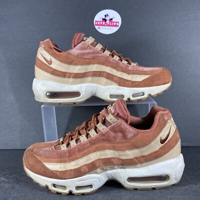 Nike Air Max 95 LX Shoes Dusty Peach Bio Beige Velvet Suede Women Sz 10 