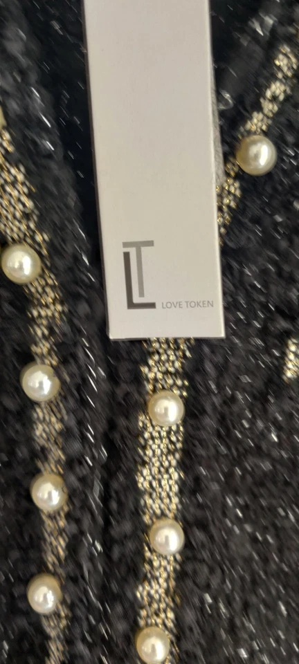 Cárdigan Love Token mezcla lana negro talla M nuevo con etiquetas Foto 3 de 3