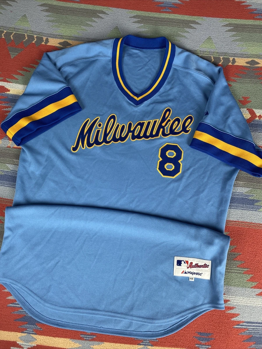 MAJESTIC COOPERSTOWN COLLECTION MILWAUKEE BREWERS JERSEY SHIRT S WOMENS