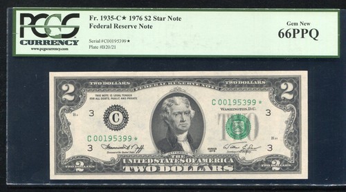 FR. 1935-C* 1976 $2 *STAR* FRN PHILADELPHIA, PA PCGS GEM UNCIRCULATED-66PPQ (C) - Picture 1 of 2