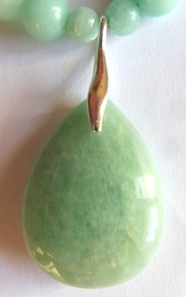 Collier amazonite véritable pierre naturelle Brésil argent massif - 2