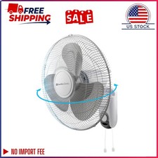 Comfort Zone 16 3-speed Oscillating Wall Mount Fan With Remote Timer Function
