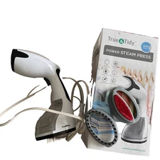 True & Tidy® 1200W Power Steam Press, Black Trim / White Body