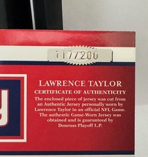 2007 Lawrence Taylor NY Giants Game-Worn Jersey Relic 2025 Topps Chrome