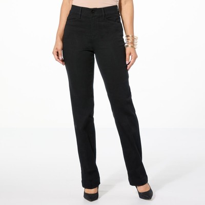 DG2 by Diane Gilman Tall Virtual Stretch Angled Pocket Jeans Black 8 Used