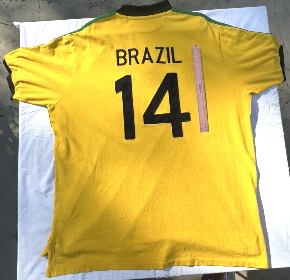 Polo Ralph Lauren Polo Shirt Mens Gold Brazil #14 Big Pony Size 2XLT Tall Rugby - Image 3 of 4