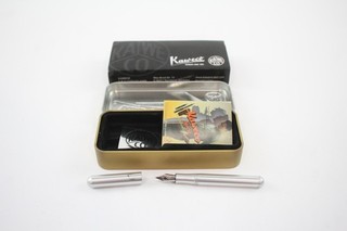Kaweco Liliput Foutnain Pen Writing Stainless Steel Casing BB Steel Nib Boxed
