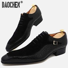 Men Oxford Shoes Lace Up Formal Dress casual Shoes Suede Leather Shoes