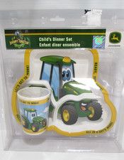 John Deere Johnny Tractor Melamine Dishwasher Safe Divided Children  s Plate Set