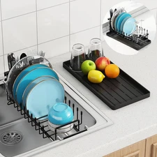 ANTOPY Sink Dish Drying Rack - Expandable Small Dish Rack over Sinks with Silico