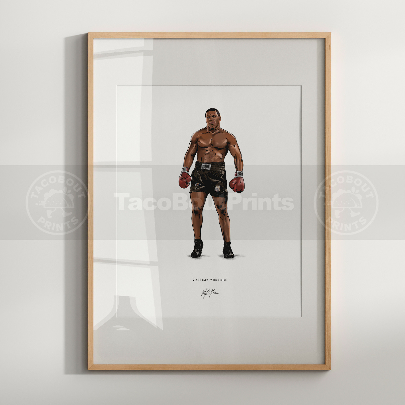 Mike Tyson Poster v2 Boxing Illustration Iron Mike Tyson 8x10 Art Print