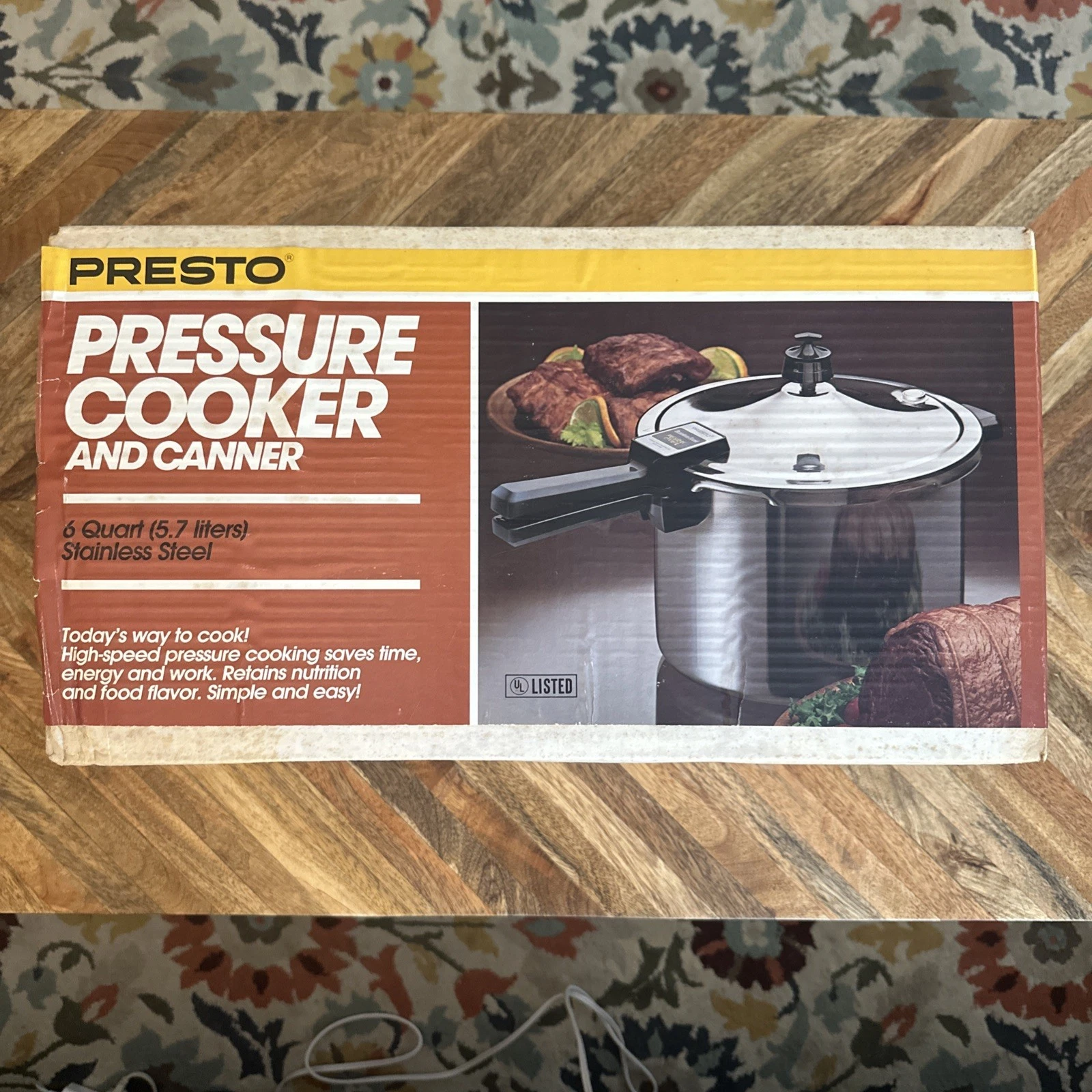 Presto 01360 6-Quart Stainless Steel Pressure Cooker Canner Vintage USA 1981 NOS