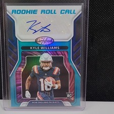 Panini 2025 Certified Rookie Roll Call Kyle Williams #RRC-KWS Teal 61/75 Pats