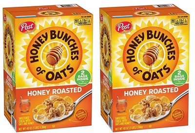 2 pack Post Honey Bunches of Oats Honey Roasted Cereal, 48 oz. - free shipping