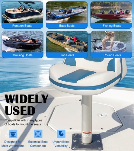 SP-2114 Tija de sillín de barco para pedestales y bases de asiento de barco, poste de asiento de barco de 11" - Imagen 3 de 13