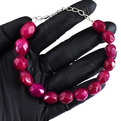 Sehr attraktives tolles Rubinschliff 145,00 kt Perlen wundervolles Armband RK 49 E760