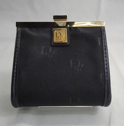 Porte monnaie Dior cuir compact portefeuille noir