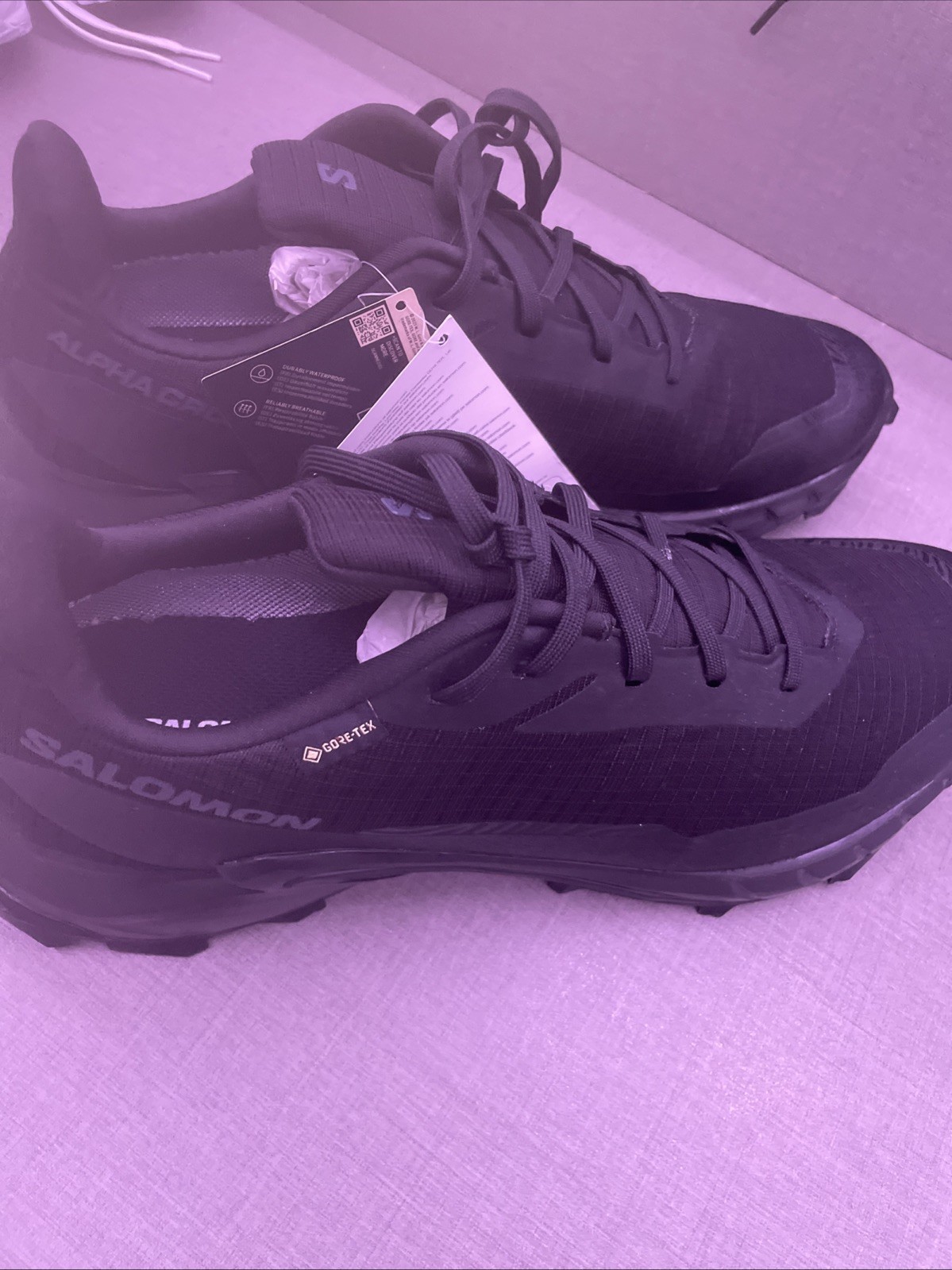 scarpe da ginnastica salomon alphacross 5 gtx uomo UK 11 5 escursionismo camminata nuove senza scatola #584