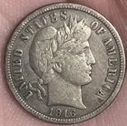 1916-P Barber Dime VF