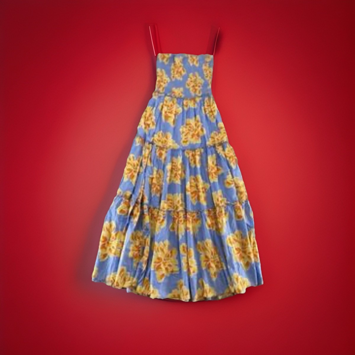 Abel The Label Floral Maxi Dress Large - Anthropologie in the Summer Orange  Blue | eBay