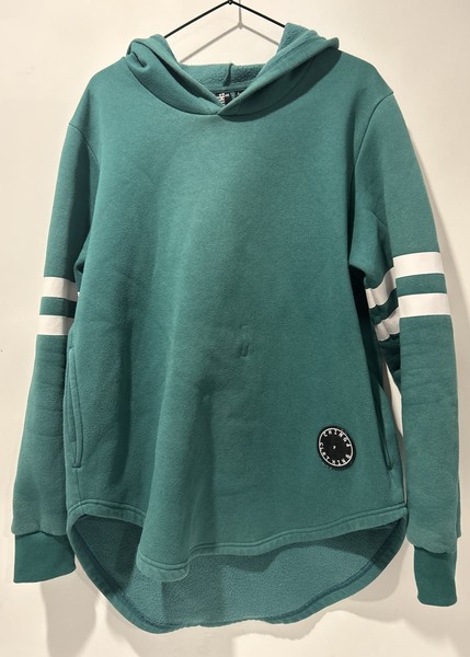 Chinga Hoodie Women’s Size Large Green Pockets Striped Detail