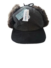NWT Men’s Winter Faux Fur Ear Flap Hat color Iron Will size L/XL
