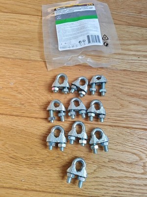 10x Drahtseil Griffe Klemmen U Bolzen Kabelbinder Schwerlast Stahldraht 8mm