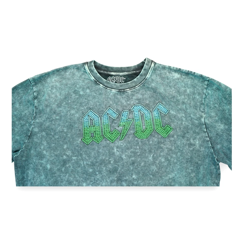 Moletom AC/DC feminino pulôver verde com strass tamanho grande - Imagem 3 de 4