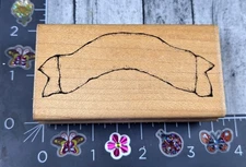 Dots Blank Banner Rubber Stamp Wood #T13