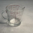 Vintage Pyrex Measuring Cup 508  1 Cup 8oz Red Lettering Closed D Handle