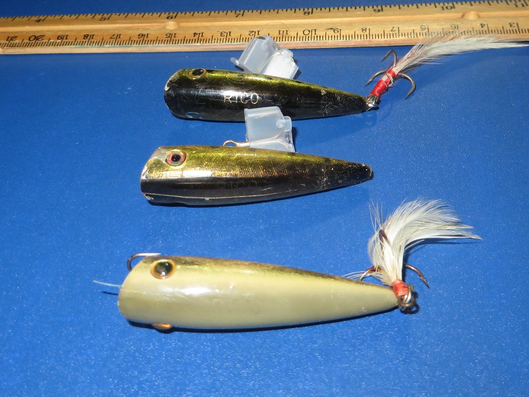Lot of 3 Lobina Rico Topwater Lures Gold Chart - Image 4