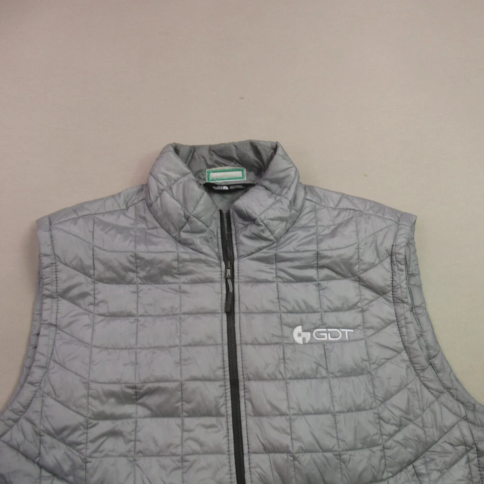 North Face Vest Mens XL Full Zip Sleeveless Outdoor Casual Gray Puffer Pockets - Image 3 of 4